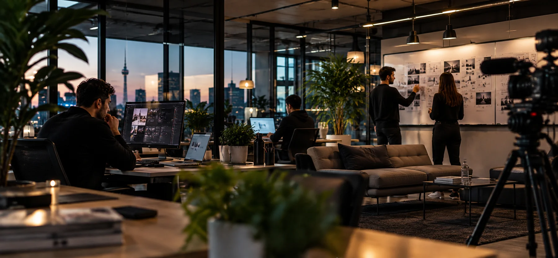 Kreativstudio mit Stadtblick